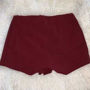 American Threads Envelope Skort, Burgundy